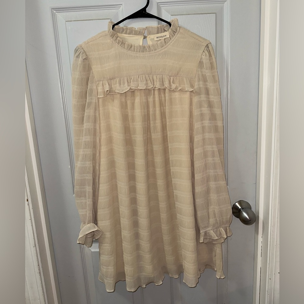 ROOLEE ruffle neck long sleeve dress